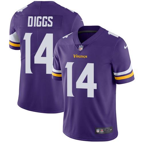Nike Vikings #14 Stefon Diggs Purple Team Color Youth Stitched NFL Vapor Untouchable Limited Jersey